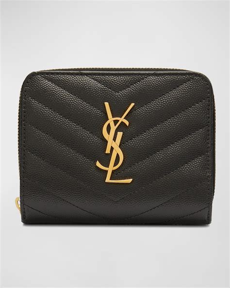 gray ysl wallet small|ysl zipper wallet.